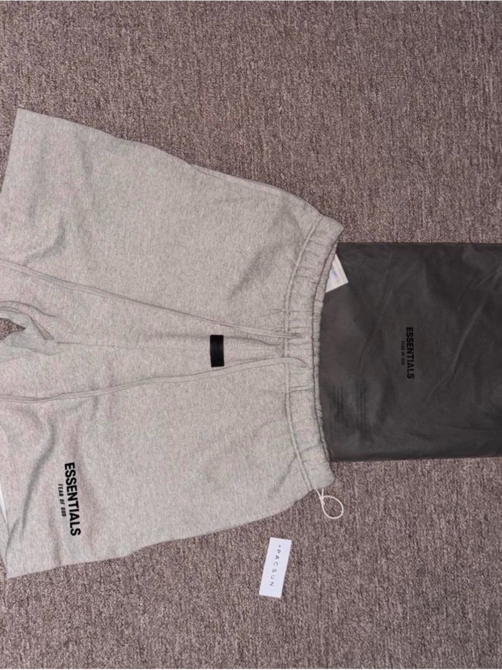 ESSENTIALS Light Grey Sweatpants with Logo